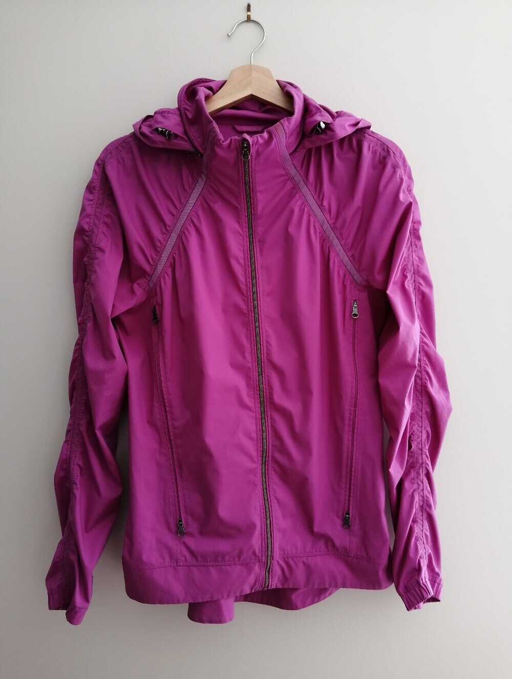 Lululemon Gather And Sprint Full Zip Jacket Violet Running Zip Out Hood Size 8